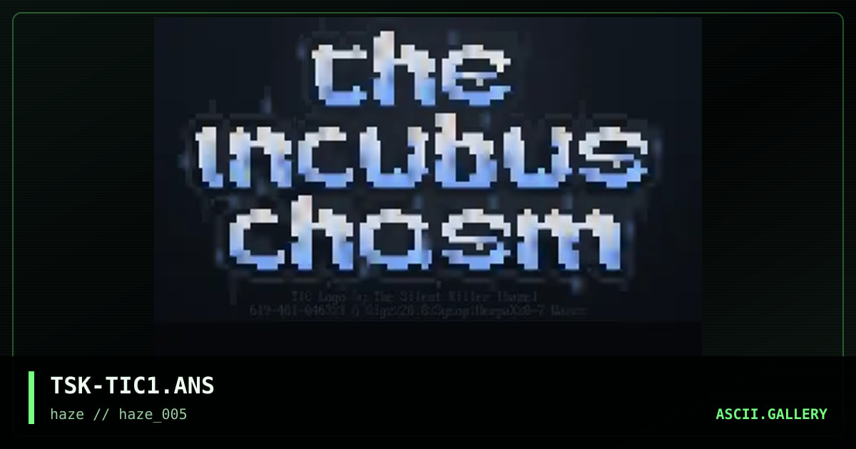 the incubus chasm, by the silent killer, 1995