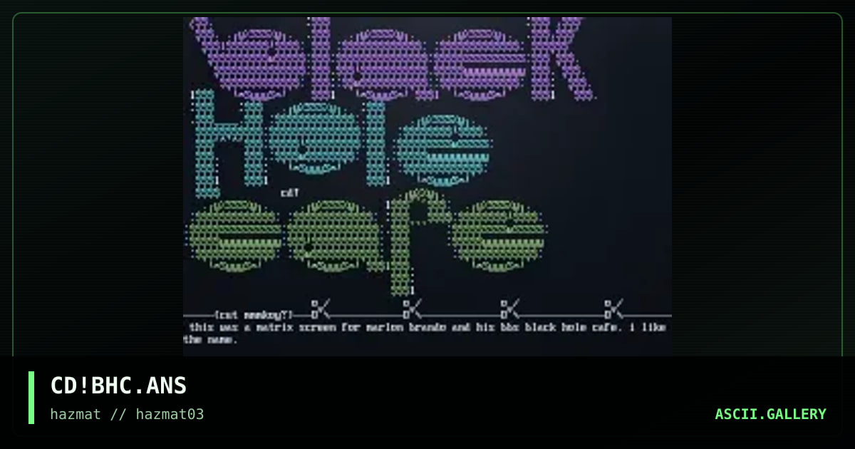 black hole cafe, by cat-dog, 1998