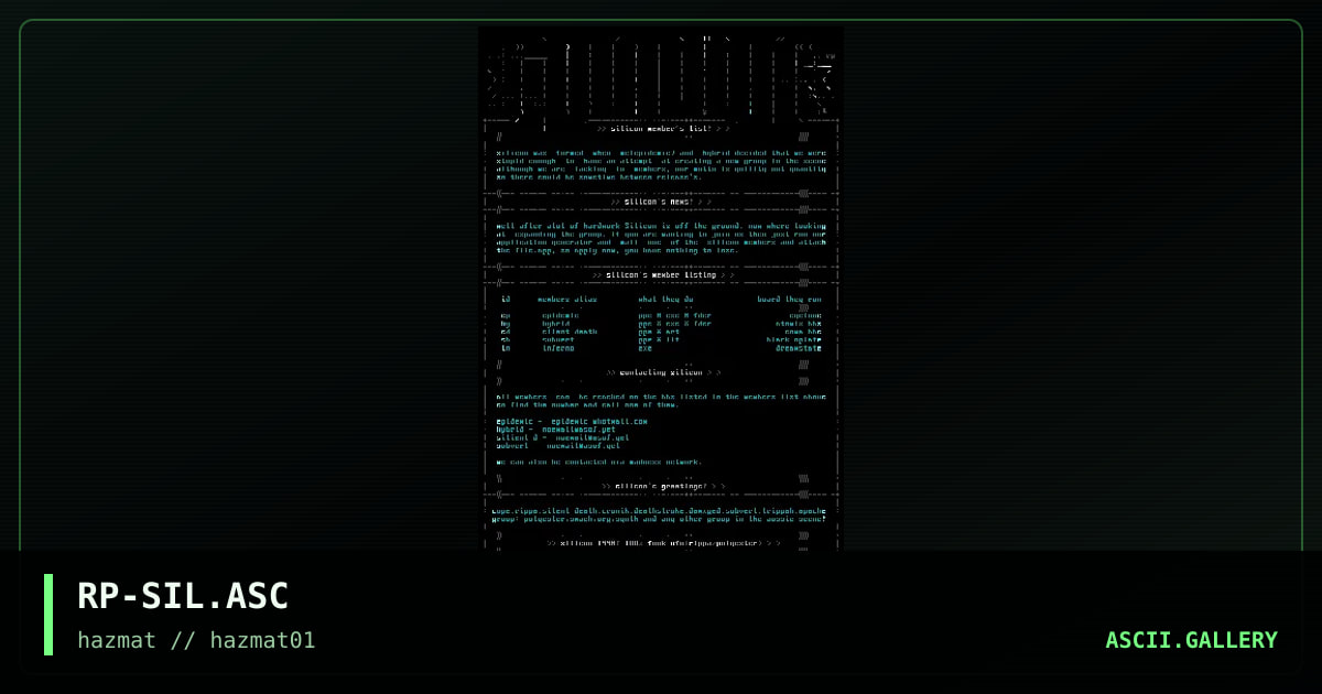 silicon infofile, by rippa, 1998