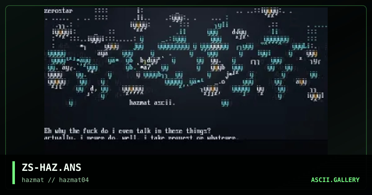 hazmat ascii, by zerostar, 1999