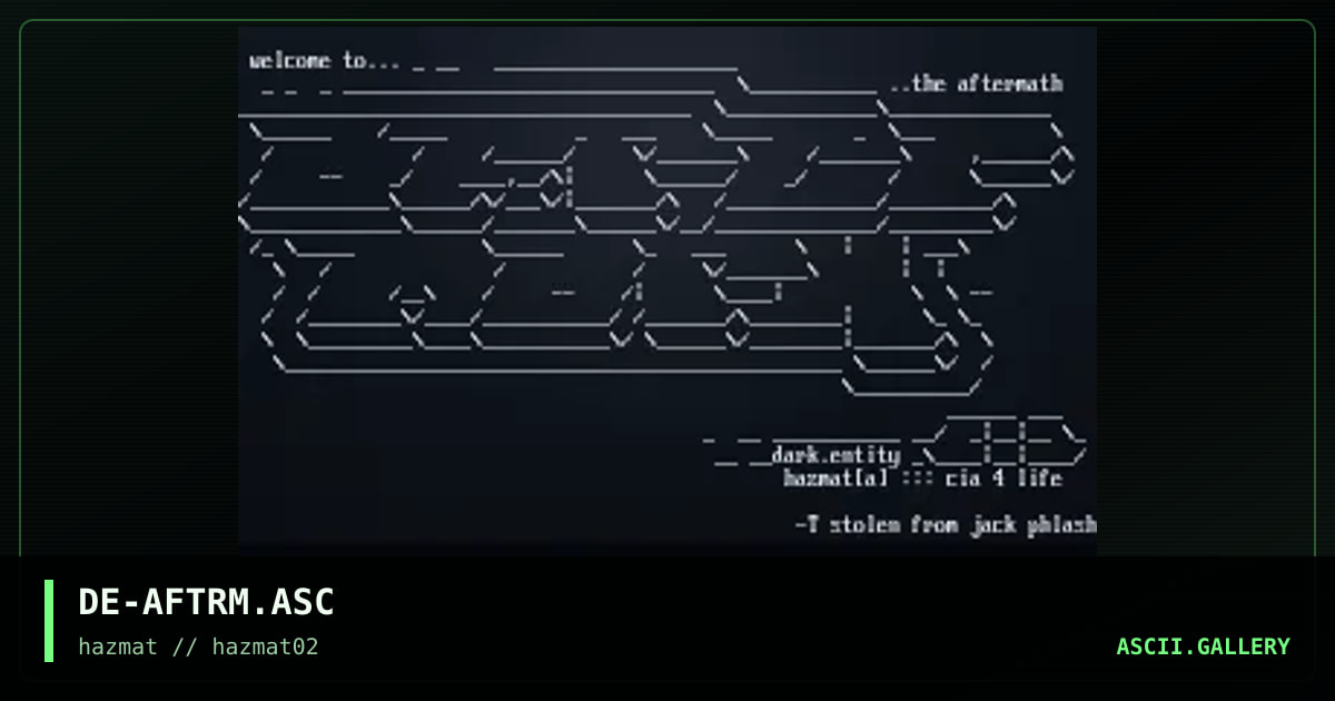 the aftermath, by dark entity, 1998