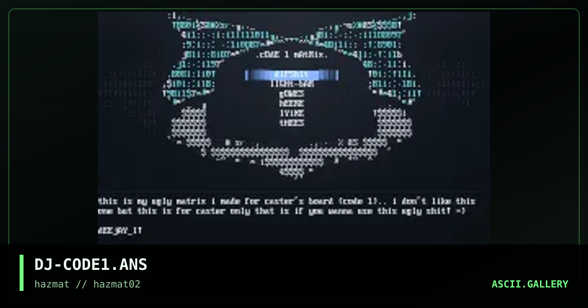 cODE 1 matrix, by dj lethal, 1998