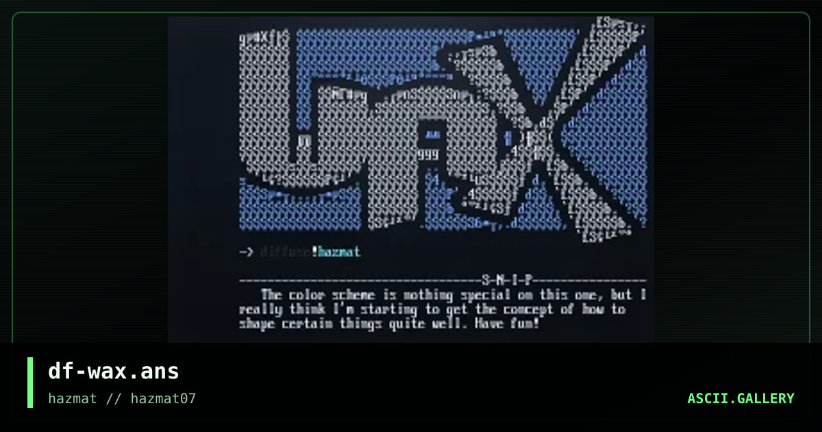 df-wax.ans, by diffuse, 1999