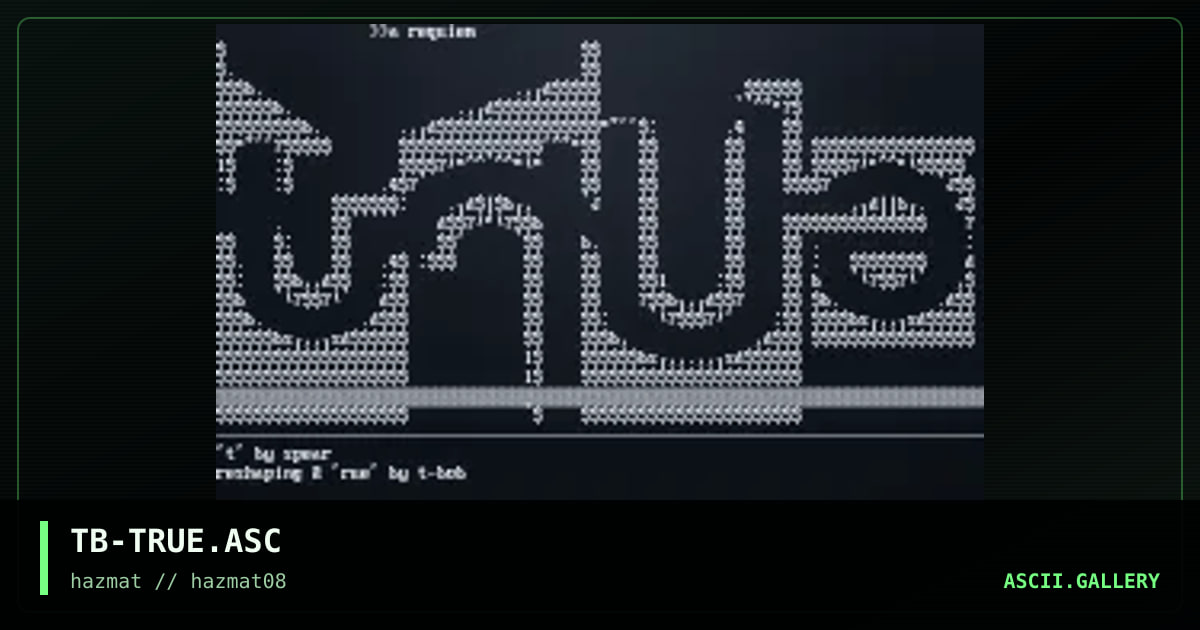 TB-TRUE.ASC, by t-bob, 2000