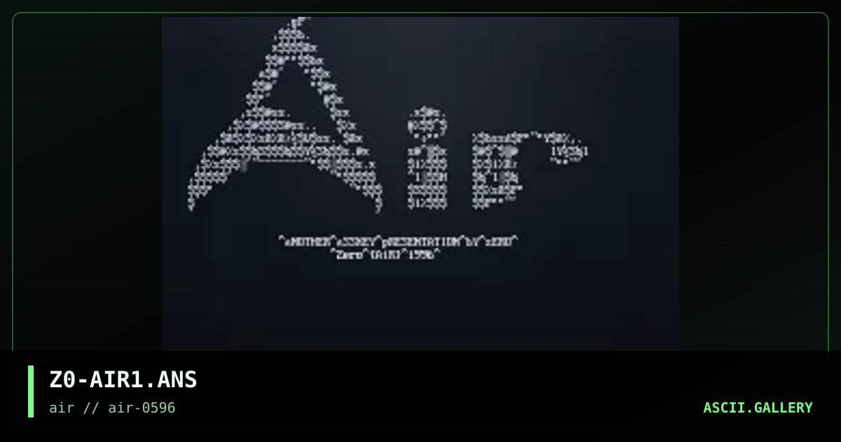 AiR Logo #2, by zero, 1996