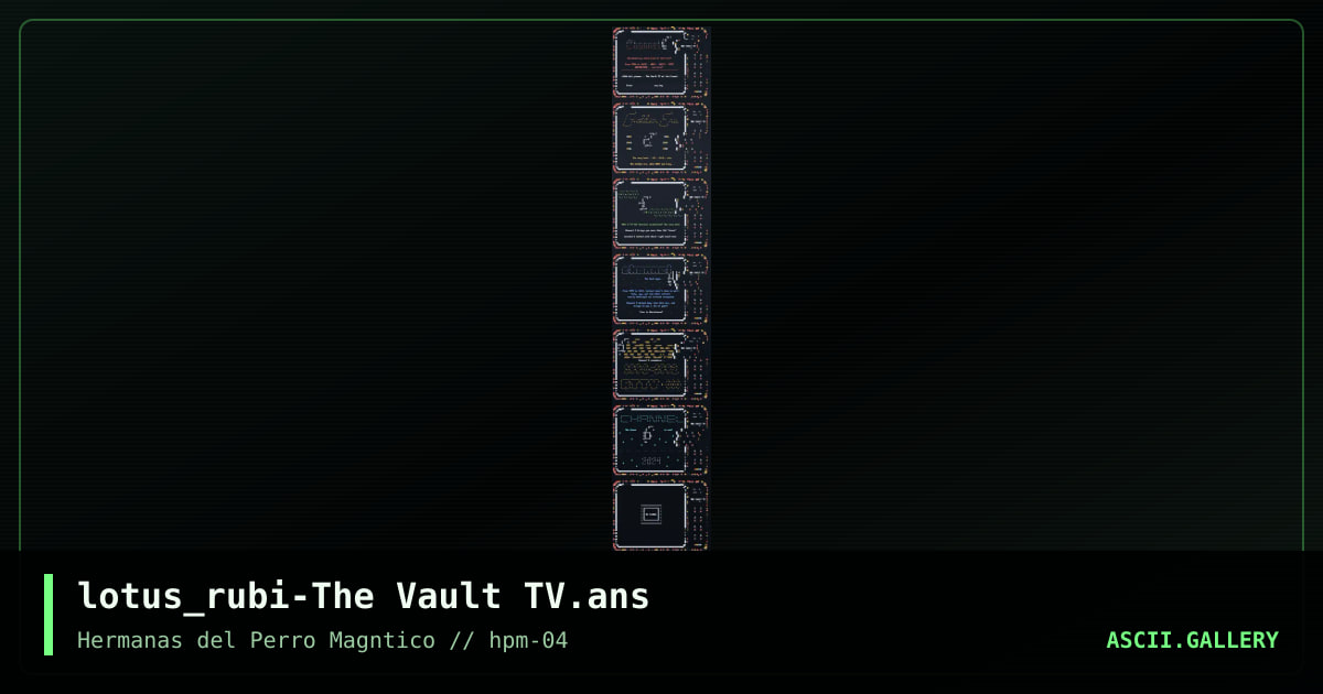 The Vault BBS - TV, by lotus rubi, 2025