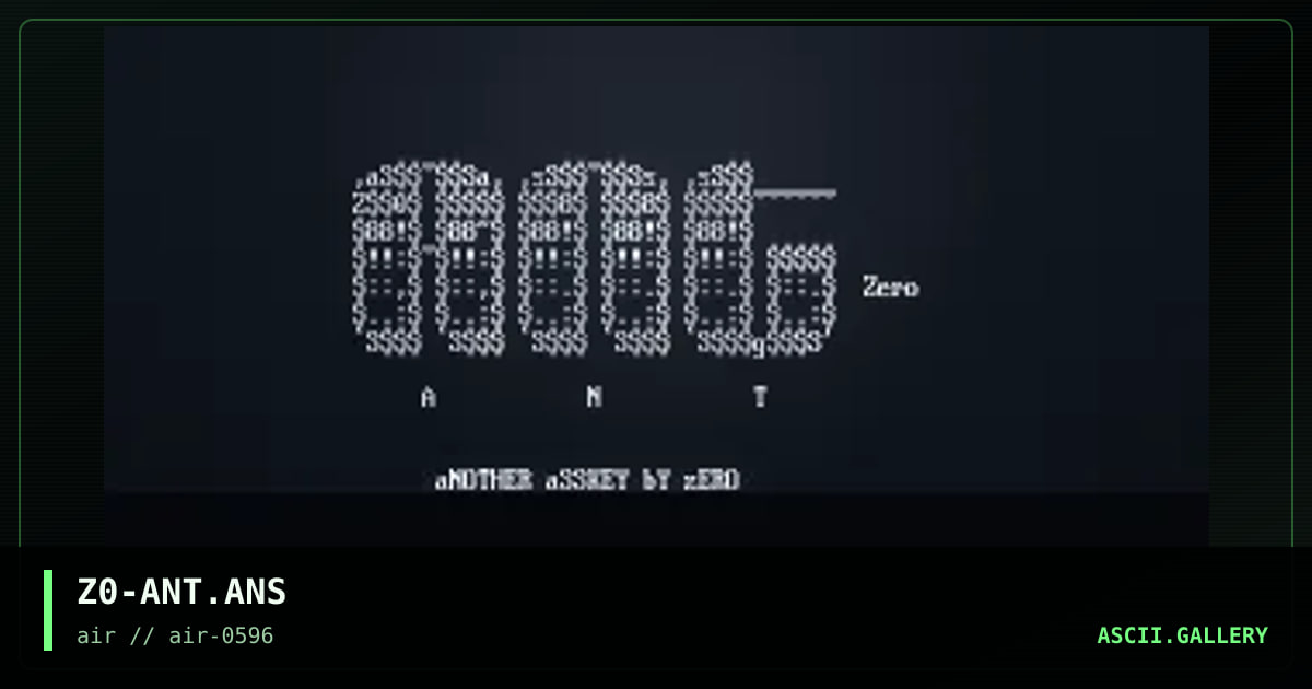 Ant, by zero, 1996