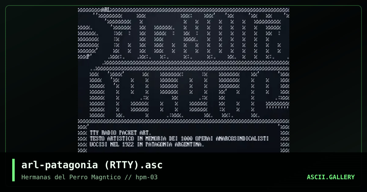 Patagonia Rebelde RTTY, by arlequin, 2023