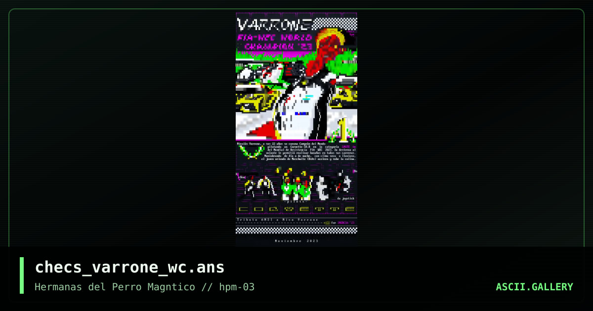 Varrone World Champion, by checs, 2023