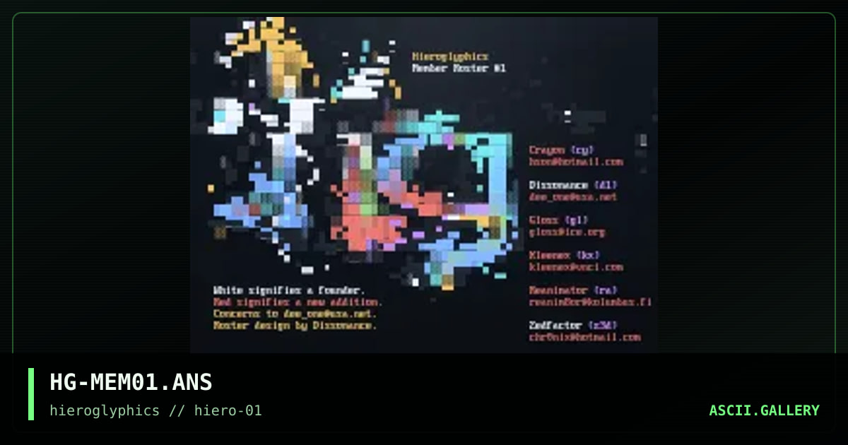 Member Roster #1, by hieroglyphics, 1999