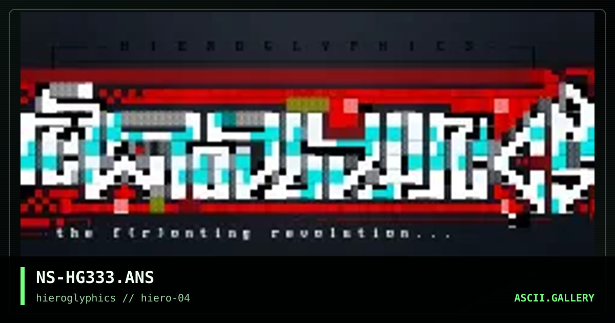 Hieroglyphics, by ansichrist, 2000