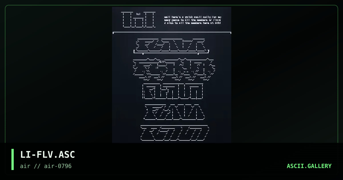 Ascii Colly #1, by lethal injection, 1996