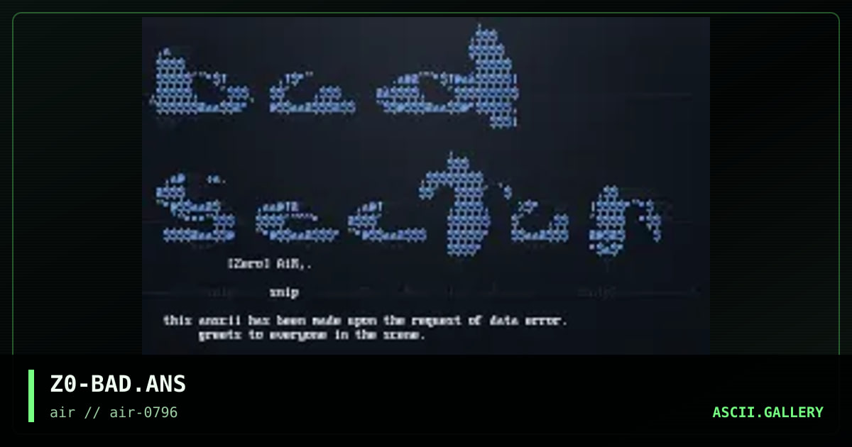 Bad Sector, by zero, 1996
