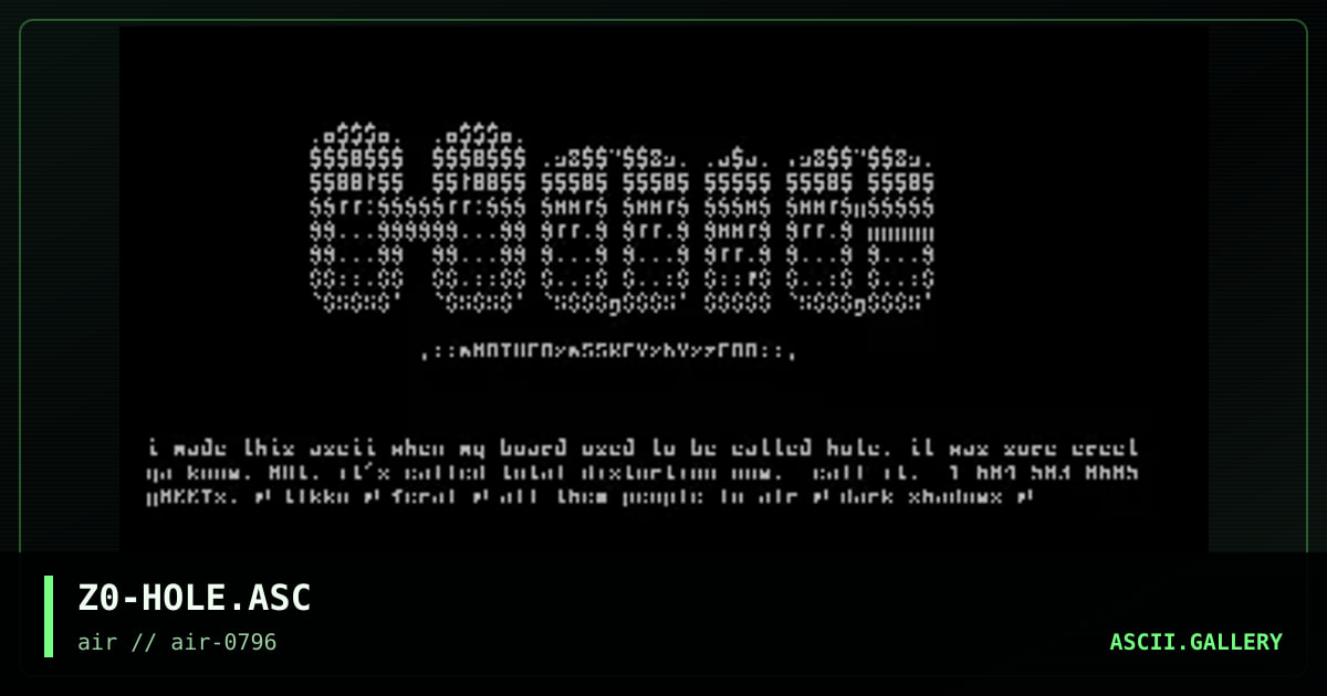 H0LE, by zero, 1996