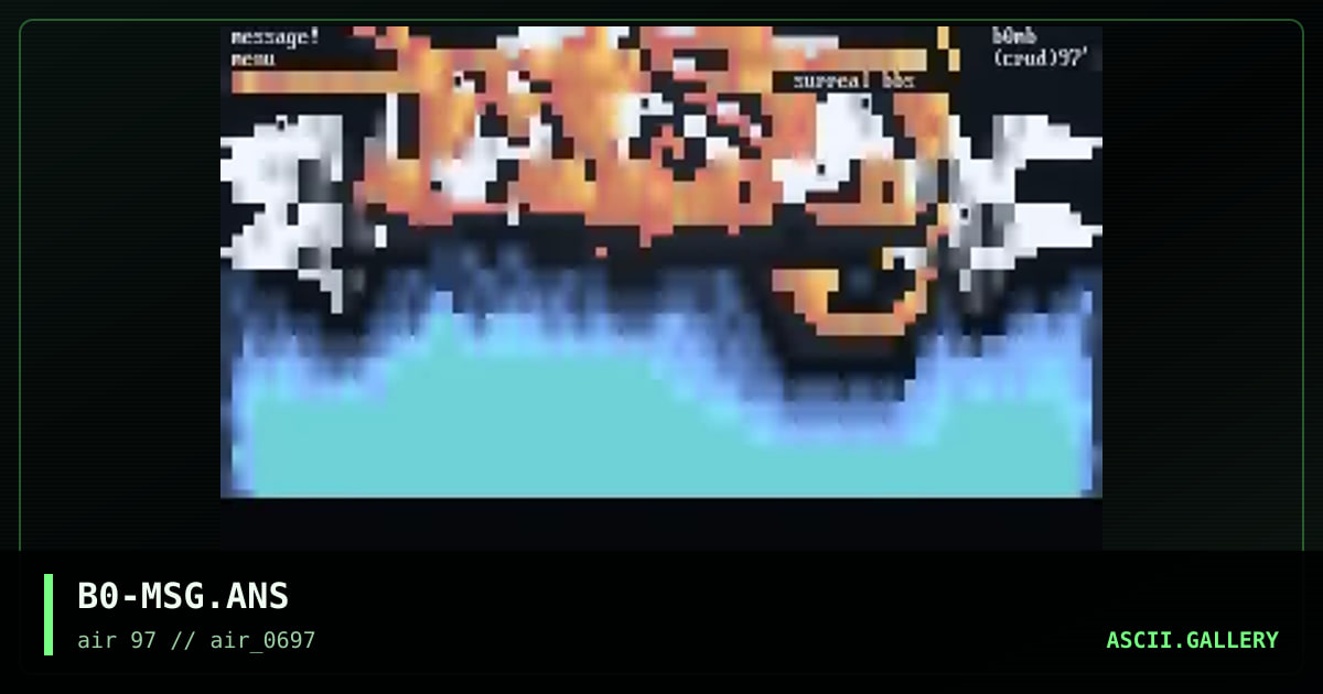 msg_menu_For_surreal_bbs!, by bomb, 1997