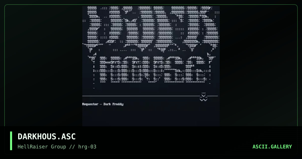 DARK HOUSE bbs, by iron_lung, 1997