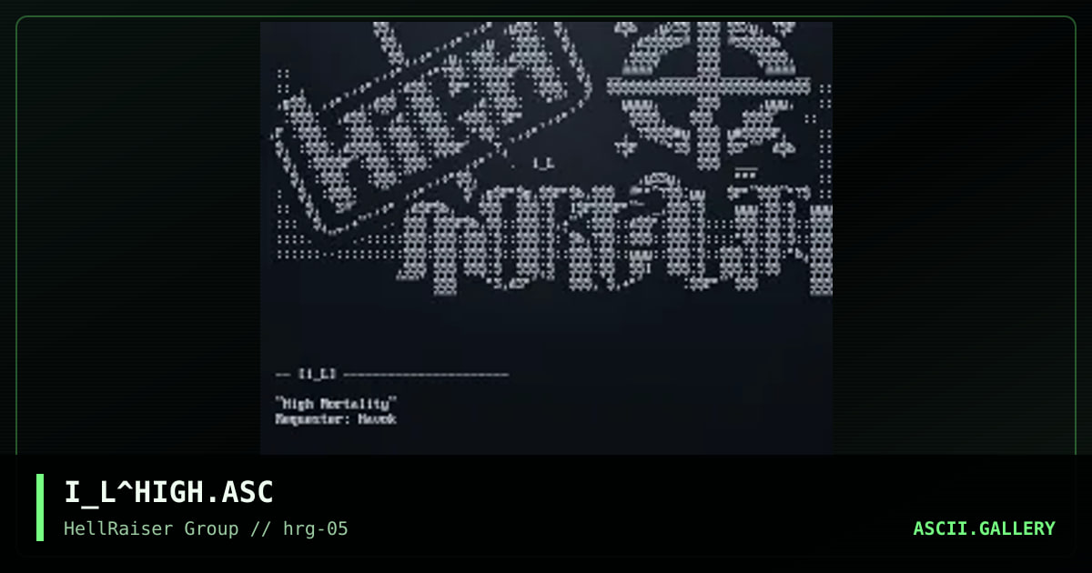 High MortaliTy, by iron_lung, 1997