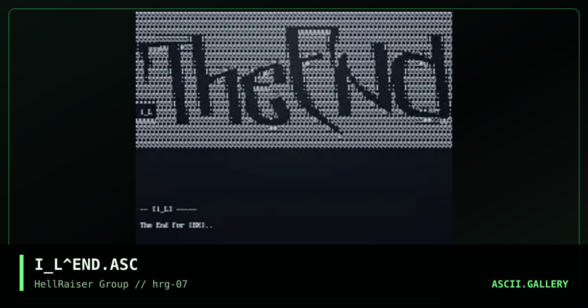 THe END, by iron_lung, 1997