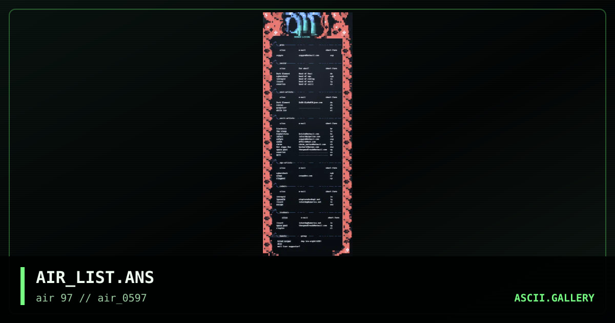 air!member+list_, by dark element, 1997