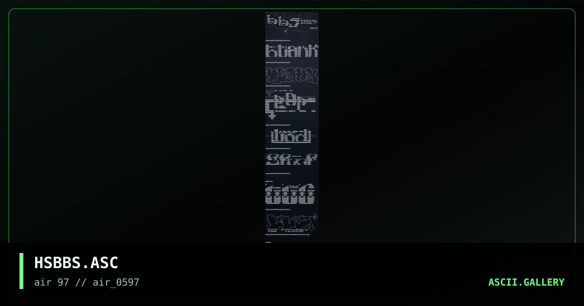 ascii colly, by higher state, 1997