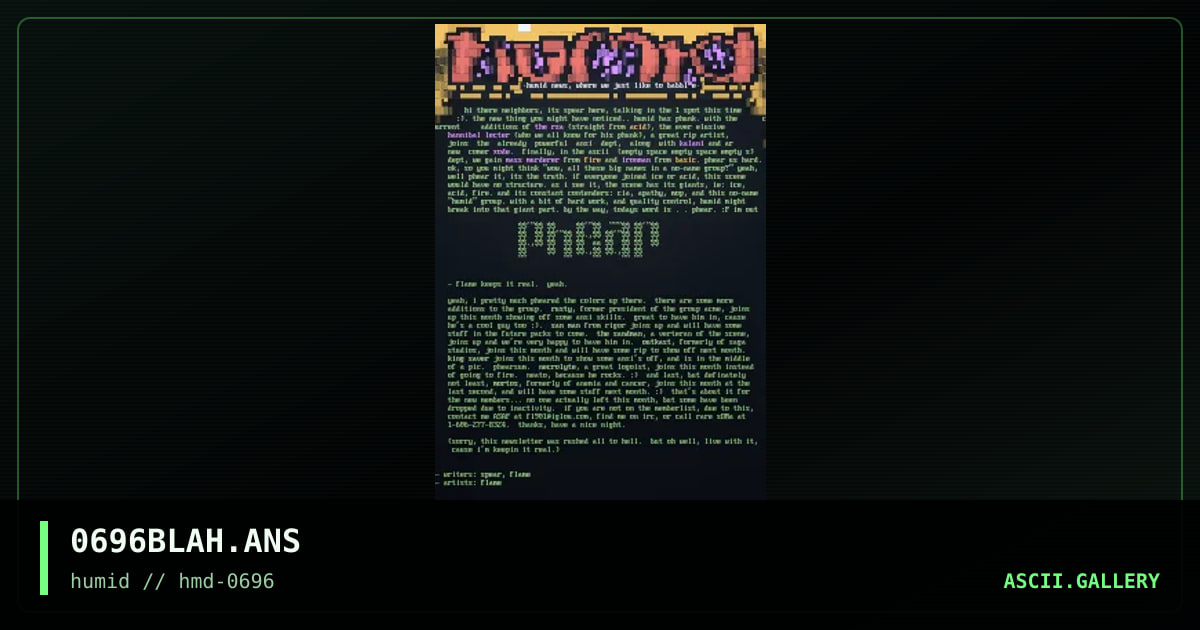 hUmid 0696 info, by humid, 1996