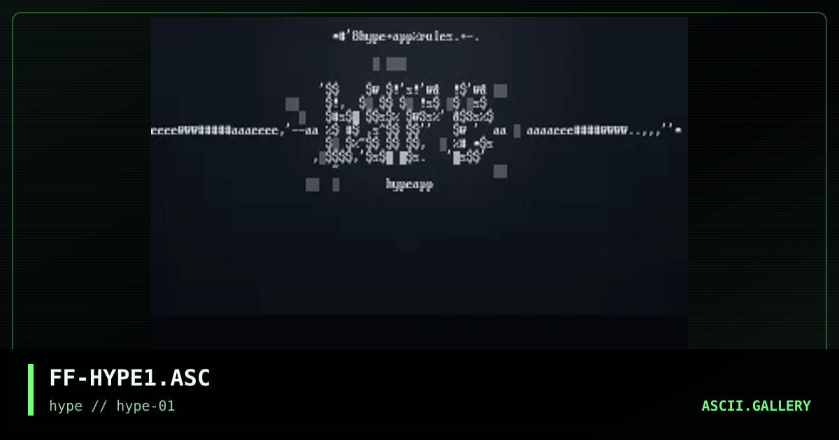 Hype.promo.ascii, by free fall, 1996