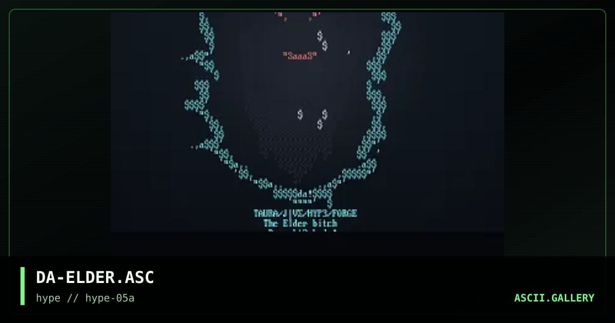 " Elder Ascii Pic ", by dracula, 1996