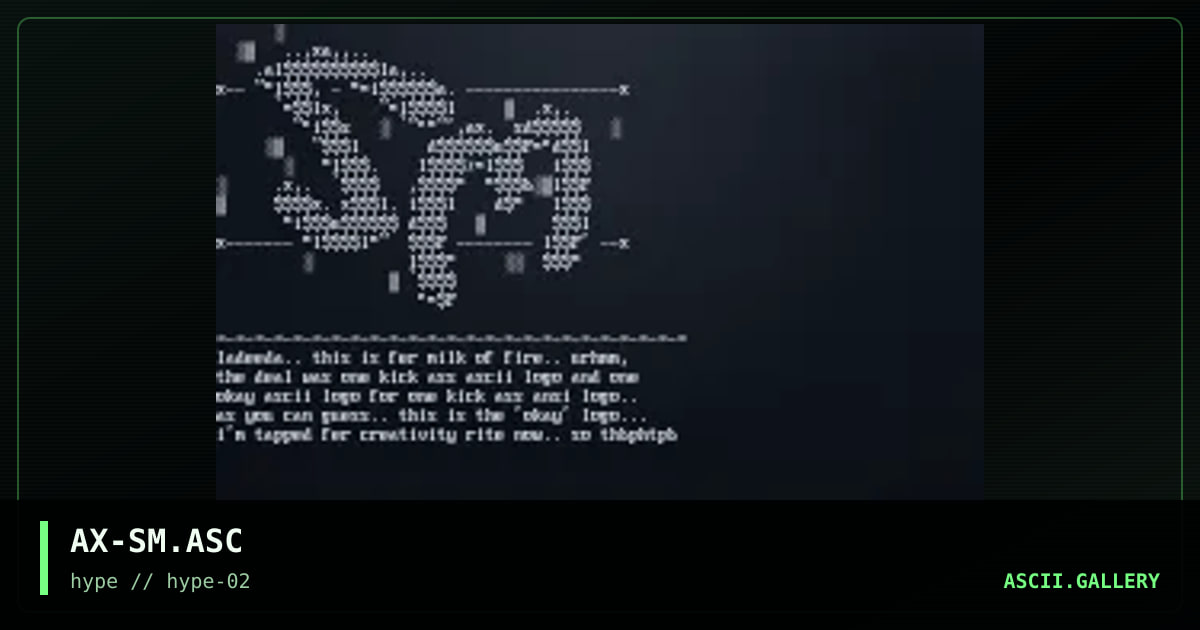 Ascii for m1lk's board, by axiom, 1996