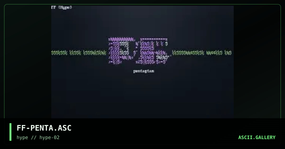 "Pentagram" ascii, by free fall, 1996