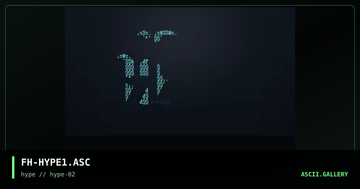 "Hype" ascii logo1, by farhope, 1996
