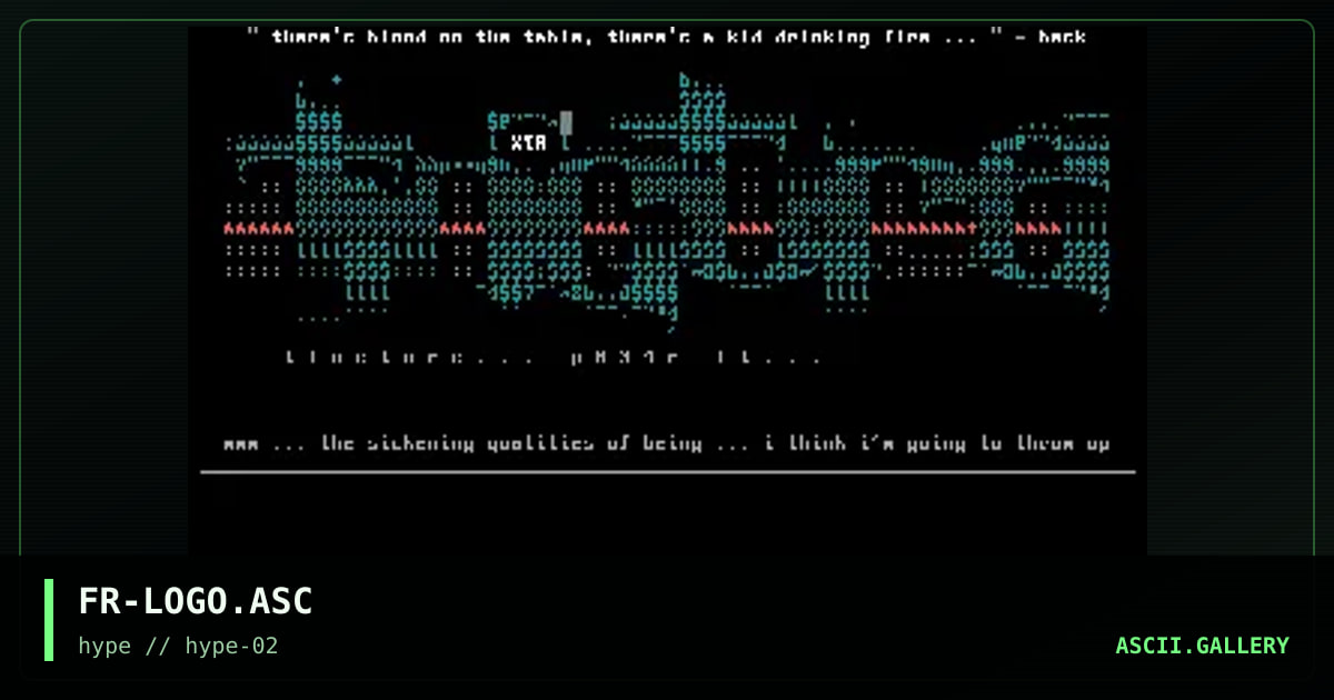 "Tincture" ascii logo, by fresh, 1996