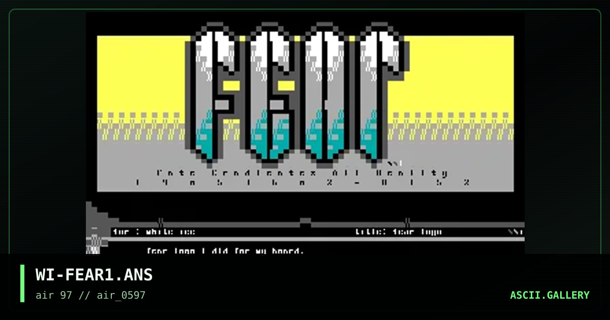 fear logo #o1, by white ice, 1997