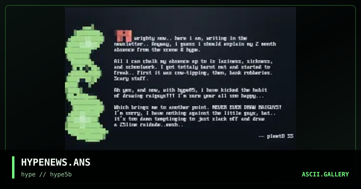 " Hype Newsletter November 96", by hype ss, 1996