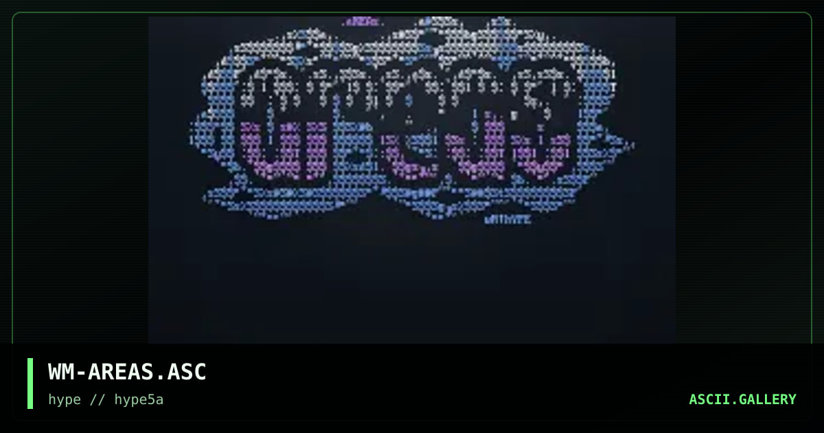 " Areas Ascii Logo ", by wintamute, 1996
