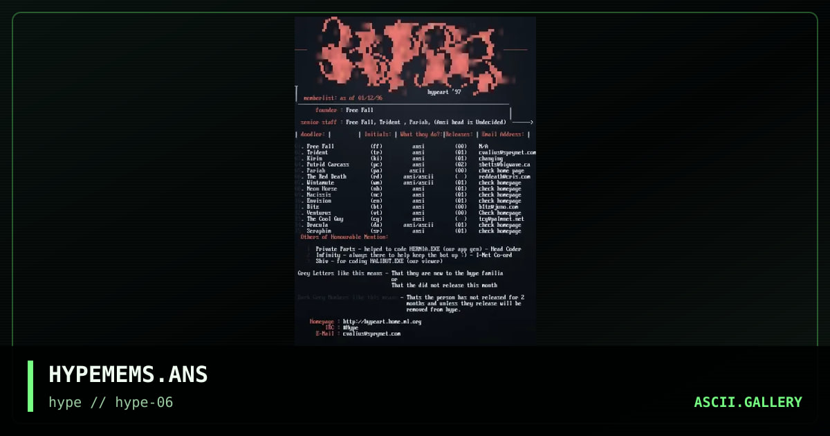 HYPEMEMS.ANS, by free fall, 1996