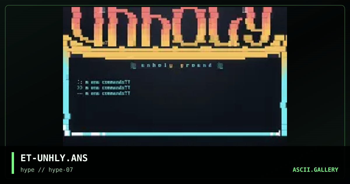 " Unholy main menu ", by eternal, 1997