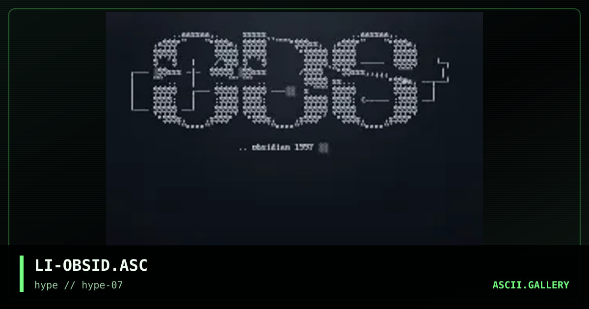 " Loi Obsidian Logo ", by lord of illusions, 1997