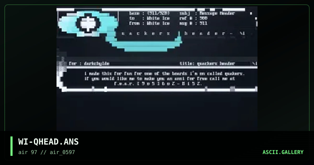 quackers message header, by white ice, 1997