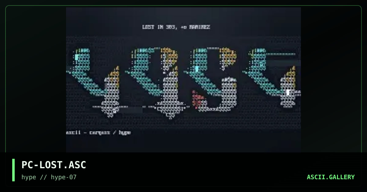 " Lost Ascii logo ", by putrid carcass, 1997