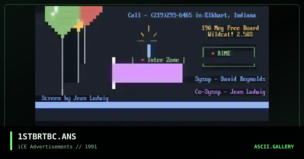 1STBRTBC.ANS, by jean ludwig, 1992