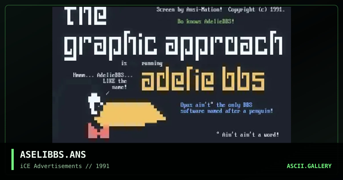 ASELIBBS.ANS, by ansi-mation, 1992