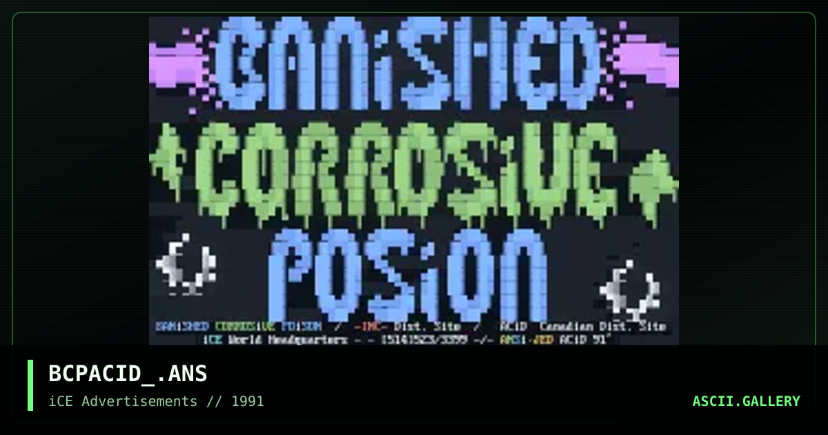 BCPACID_.ANS, by jed, 1992