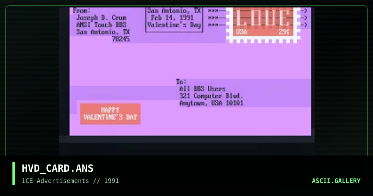 HVD_CARD.ANS, by joseph crum, 1992