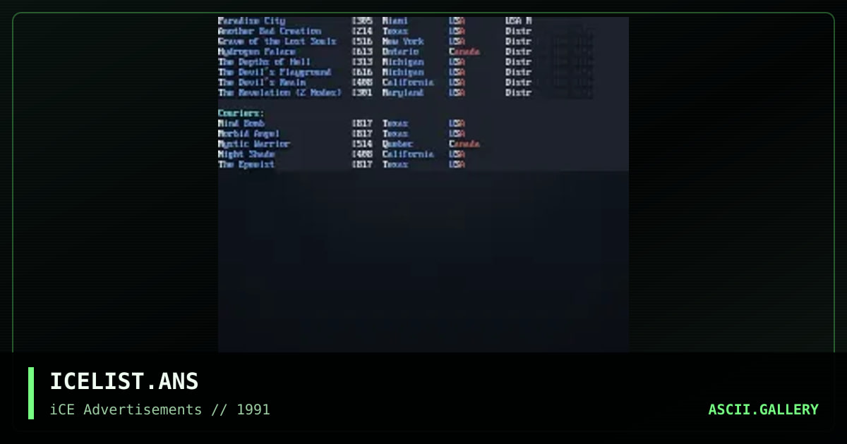 ICELIST.ANS, by frozen tormentor, 1992
