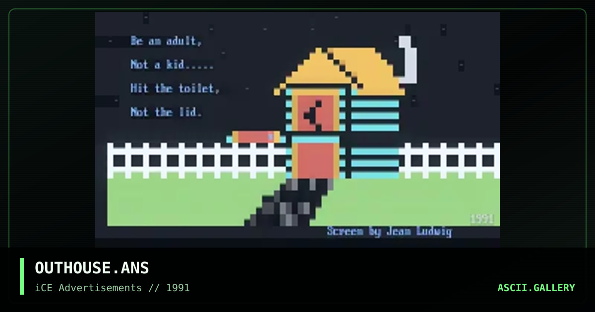 OUTHOUSE.ANS, by jean ludwig, 1992