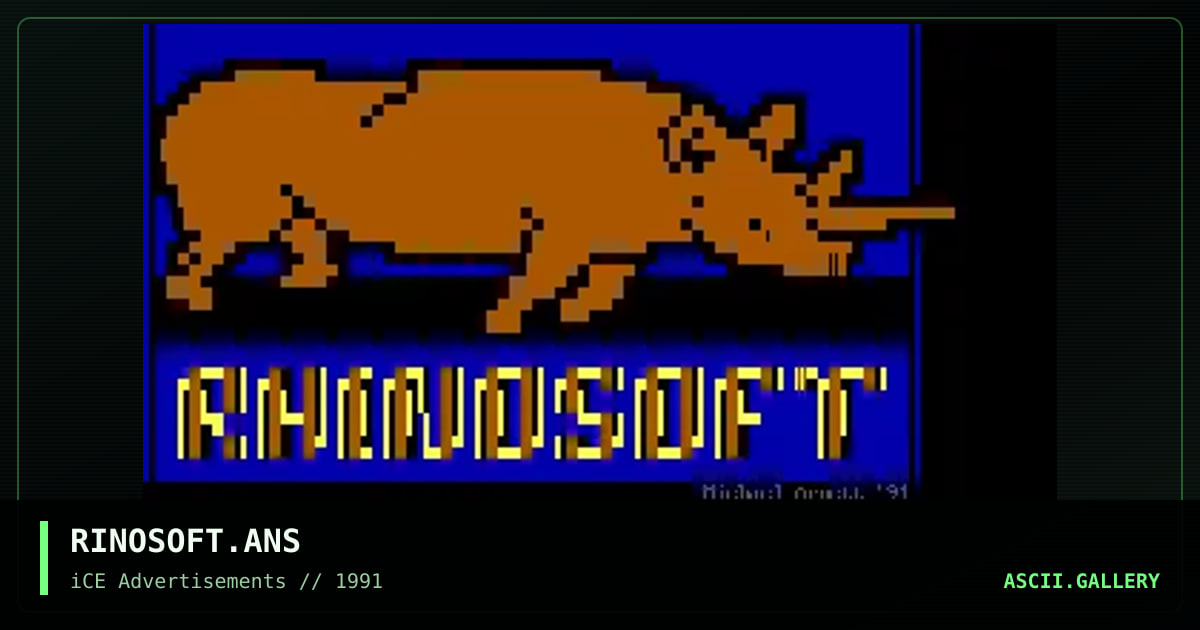 RINOSOFT.ANS, by michael arnett, 1992
