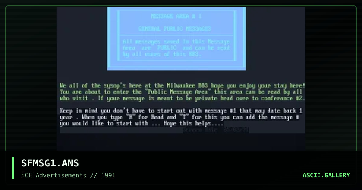 SFMSG1.ANS, by unknown, 1992