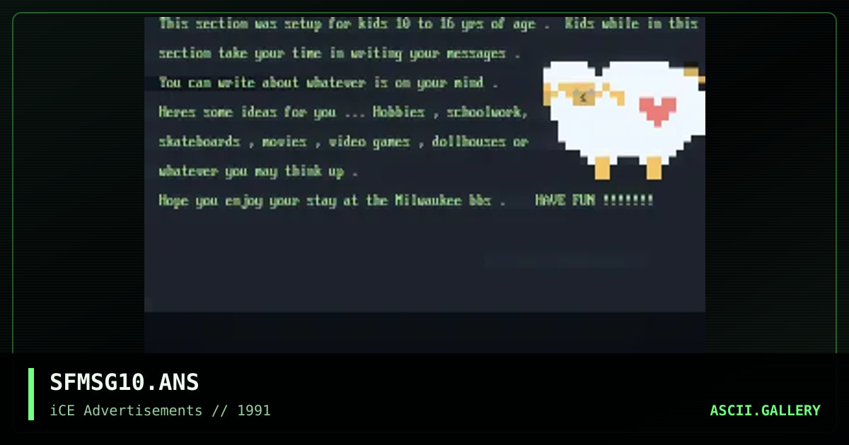 SFMSG10.ANS, by unknown, 1992