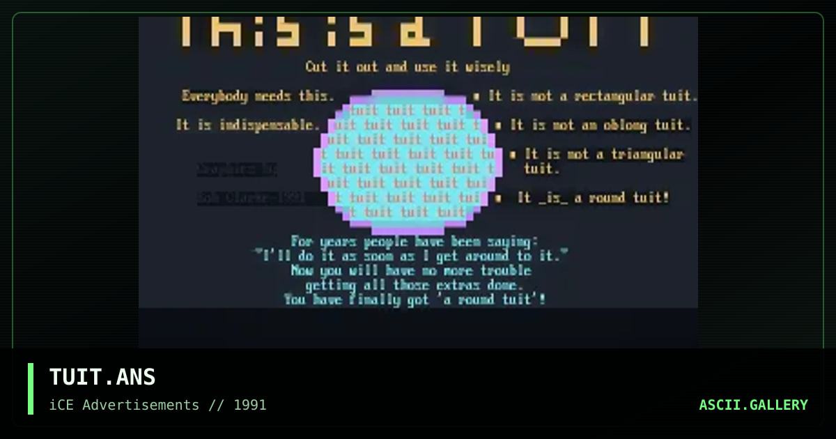 TUIT.ANS, by bob clarke, 1992