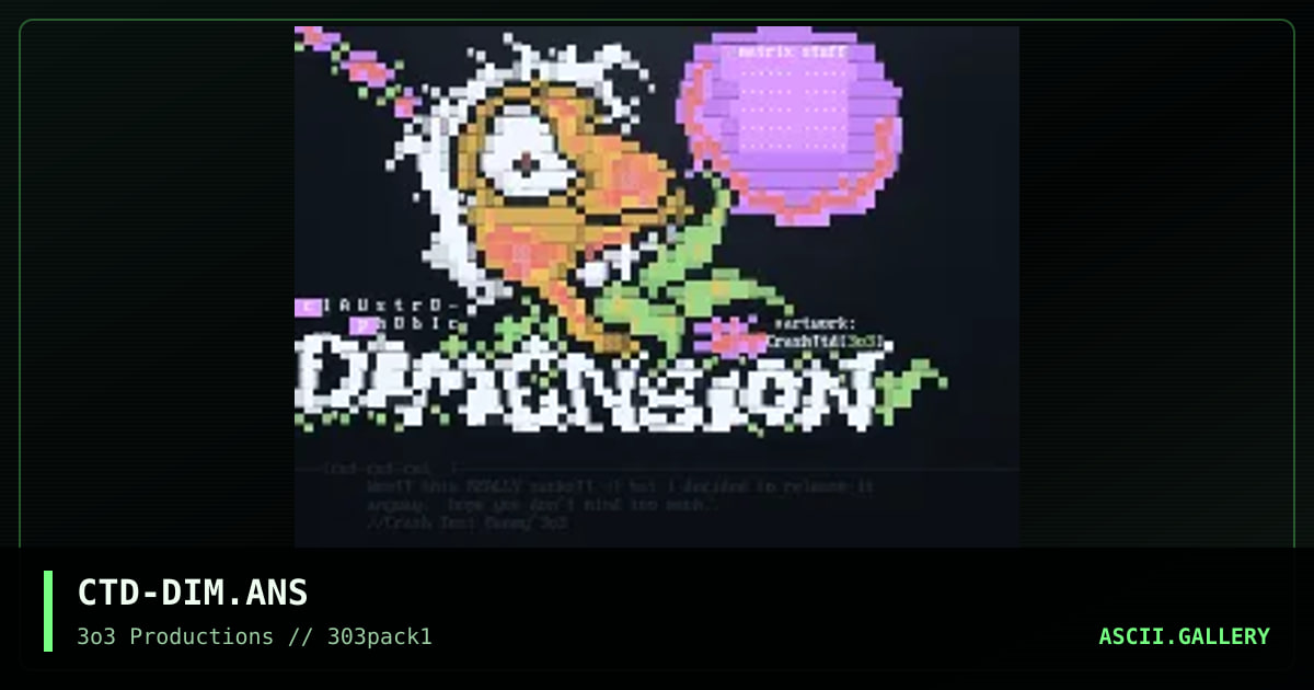 Cl. Dimension, by crash test dummy, 1997
